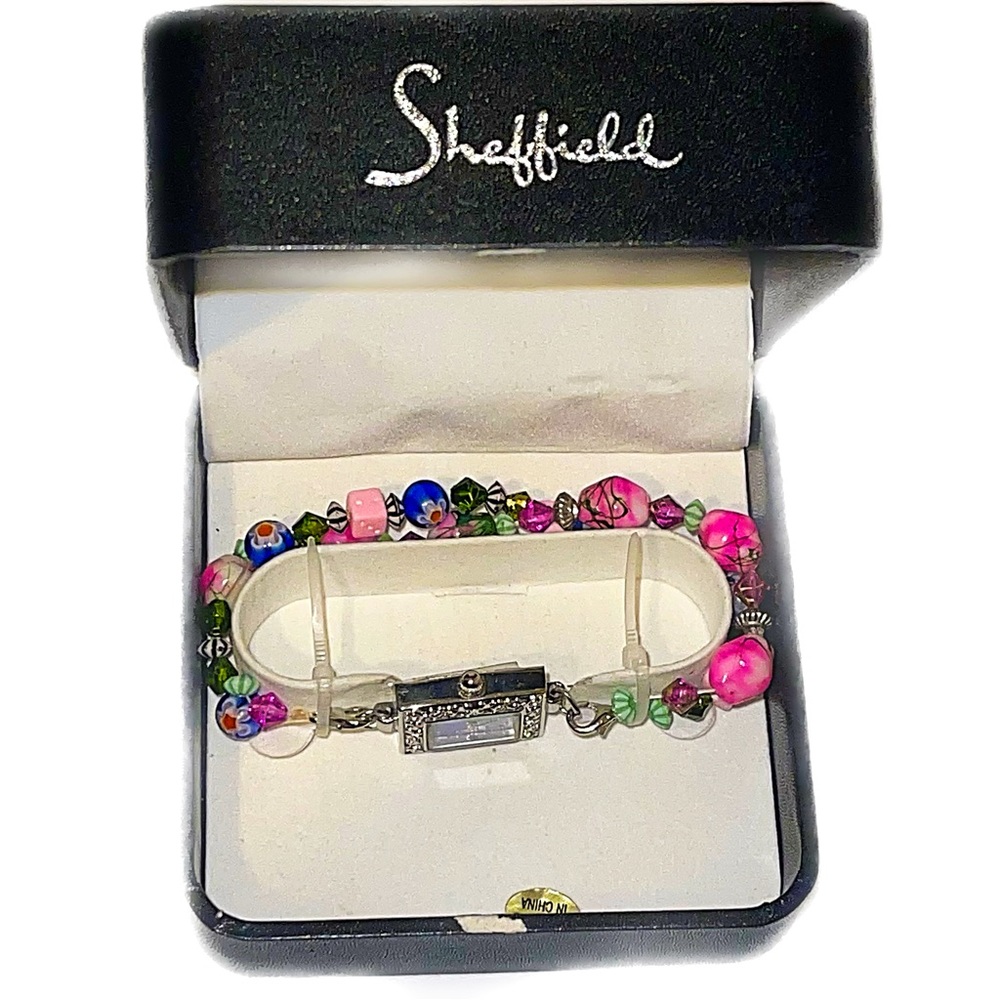 Sheffield unique double strand stretch watch with beautiful multicolored beads